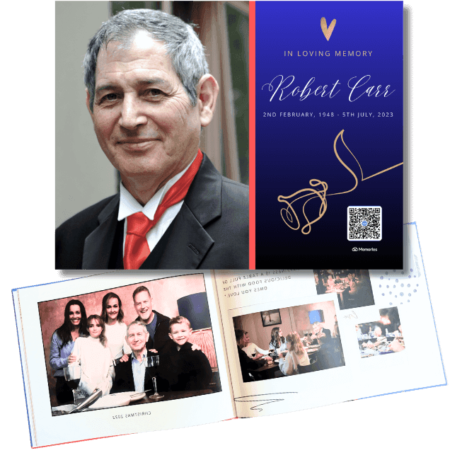 Memory book builder showing photo layout options