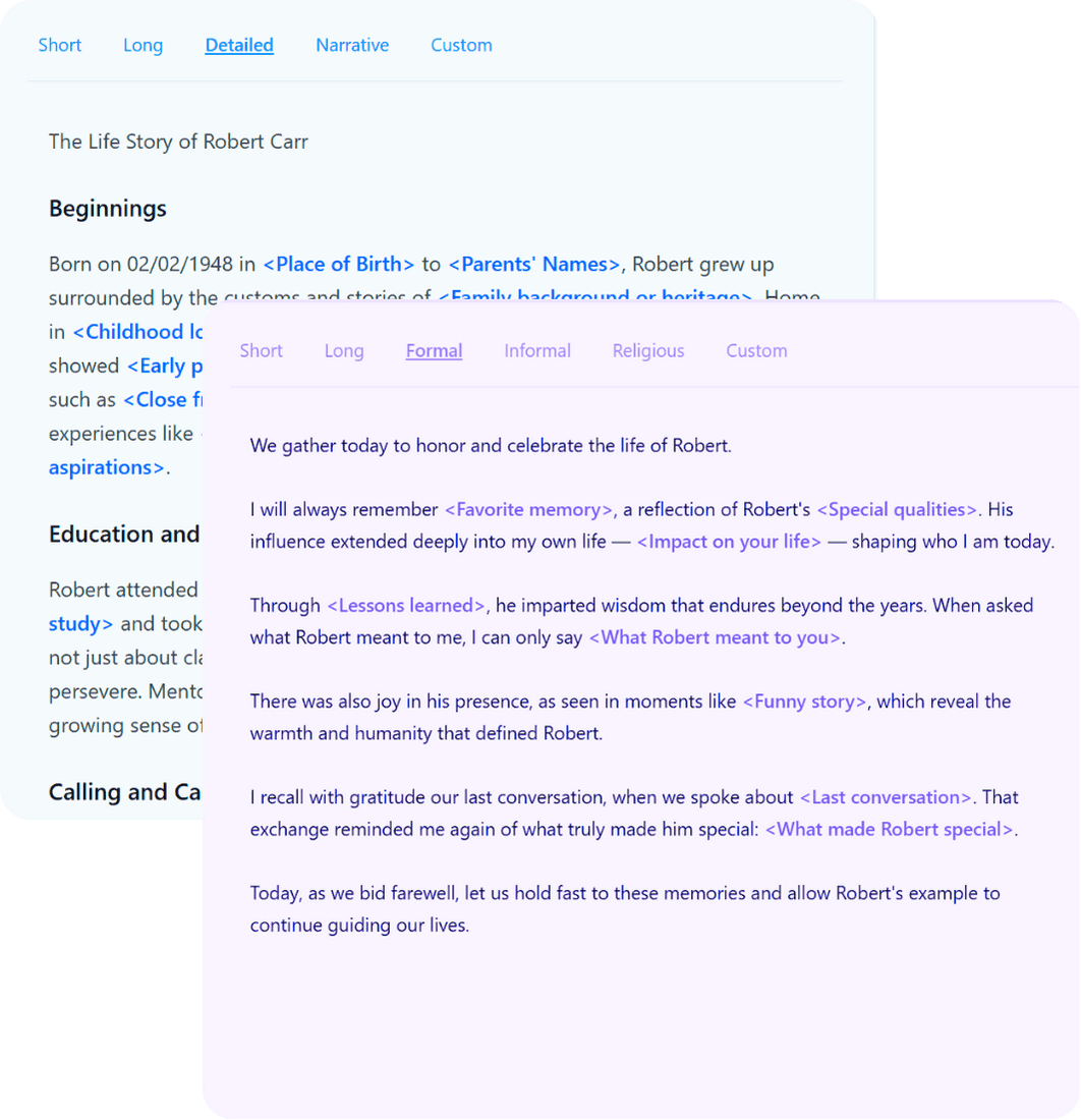 Step 2 - Choose prose style with style options