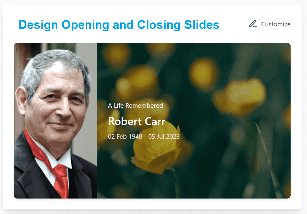 Step 1 - Video preview with design options